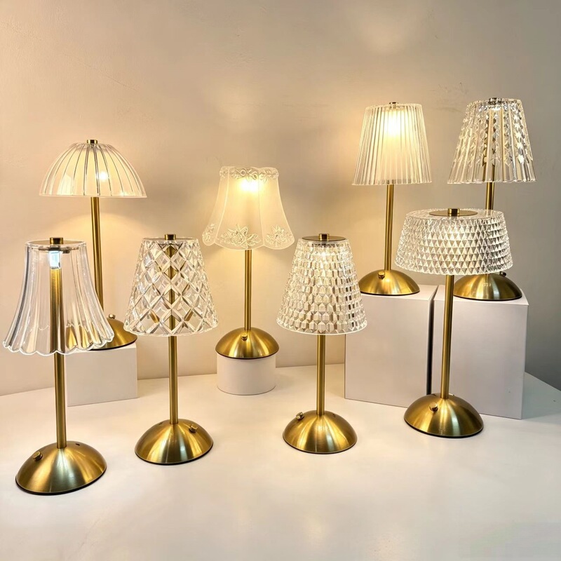 Cross-border LED retro crystal table lamp, USB rechargeable touch-sensitive lamp, bedroom bedside decorative night light, dimmable Cross-border LED retro crystal table lamp, USB rechargeable touch-sensitive lamp, bedroom bedside decorative night light, dimmable