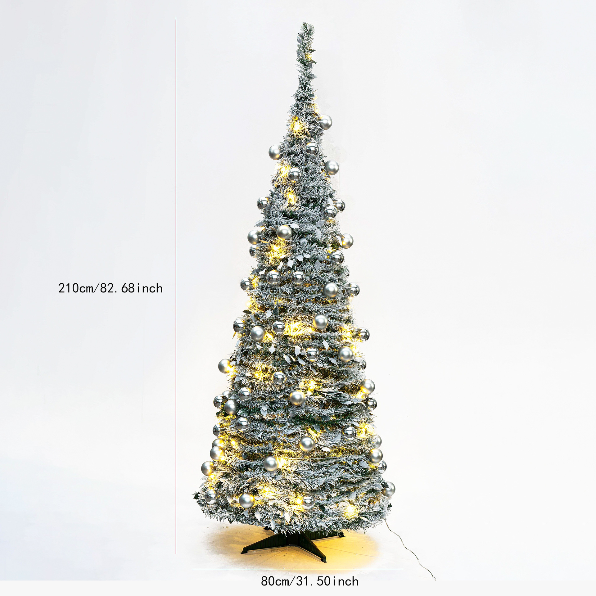 Navidad transfronteriza helicoidal set oro y plata cinta árbol retráctil plegable fácil de ensamblar decoración de árbol de Navidad