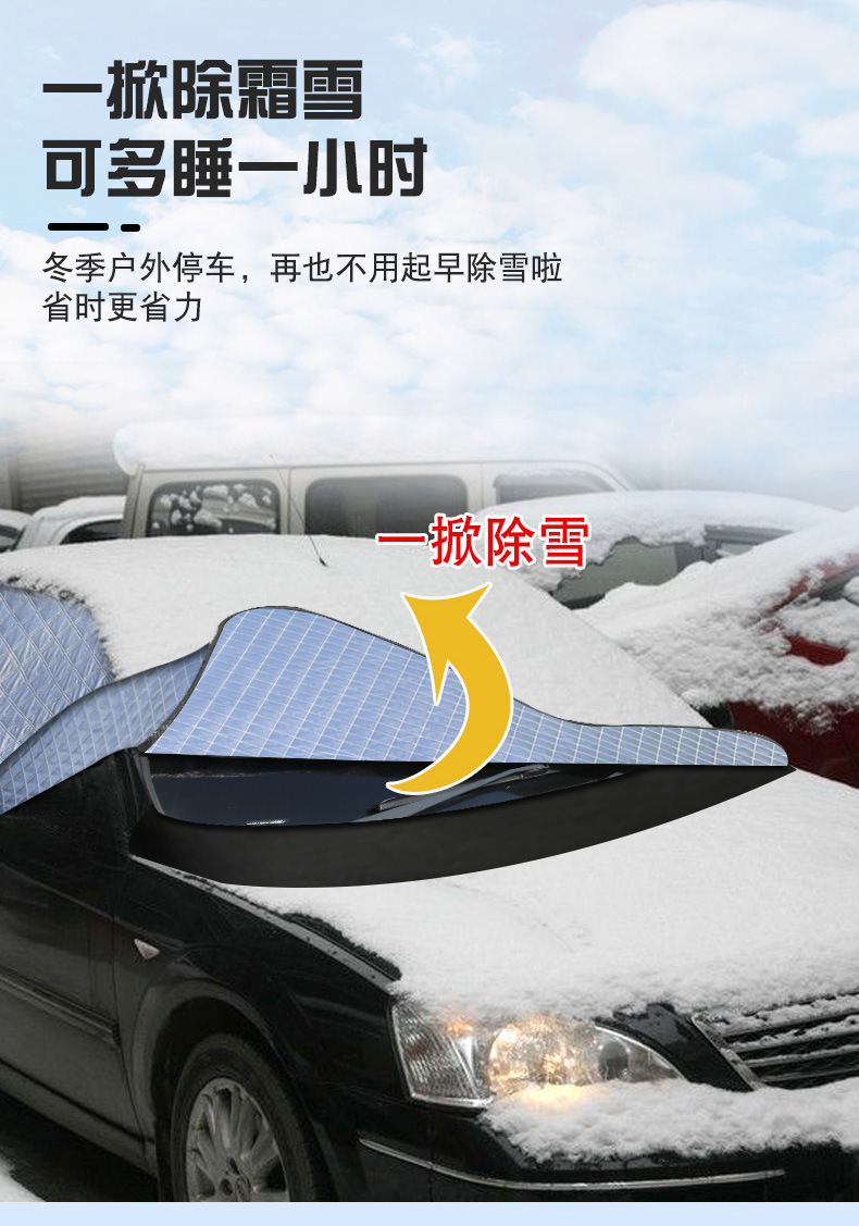 2025 Car Snow Shield, Enlarged and Thickeneded Front Windshield, Snow Shield, Fleece-Lined and Cotton Snow Shield, Magnetic Snow Shield