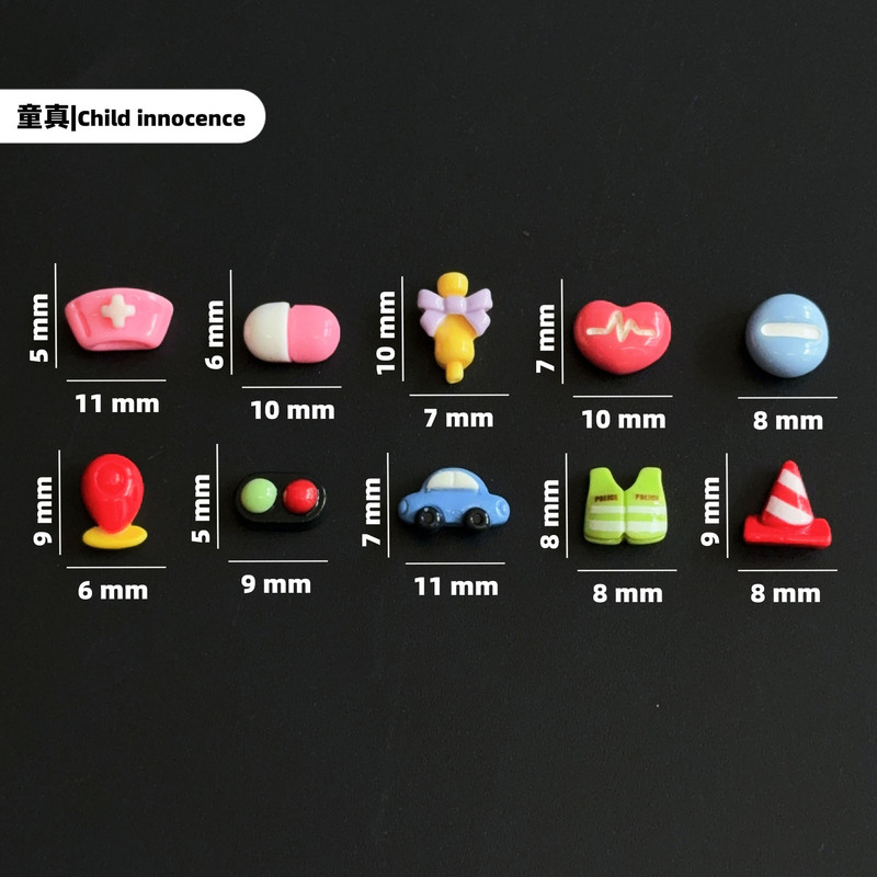 Miss Super Mini Coordinate Car Traffic Light Roadblock Heart Rate Pill Nurse Hat DIY Handmade Resin Small Matchinging
