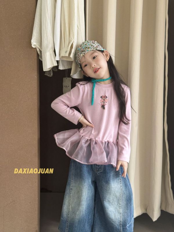 大小卷秋季新款女童可爱卡通印花T恤-27041|undefined