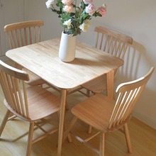 实木餐桌椅子现代简约北欧方桌办公室原木小户型家用饭桌阳台休闲