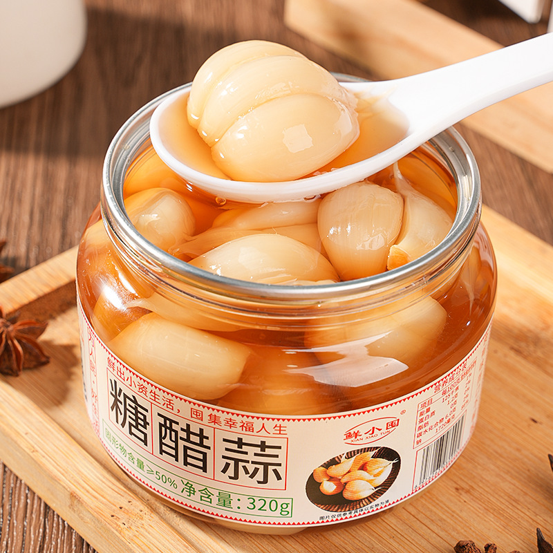 甘酢に漬けたニンニク個包装、本格前菜、脂っこさ解消、糖漬けニンニク、ご飯のお供、テイクアウト用小物、糖漬けニンニク、漬けニンニク|undefined