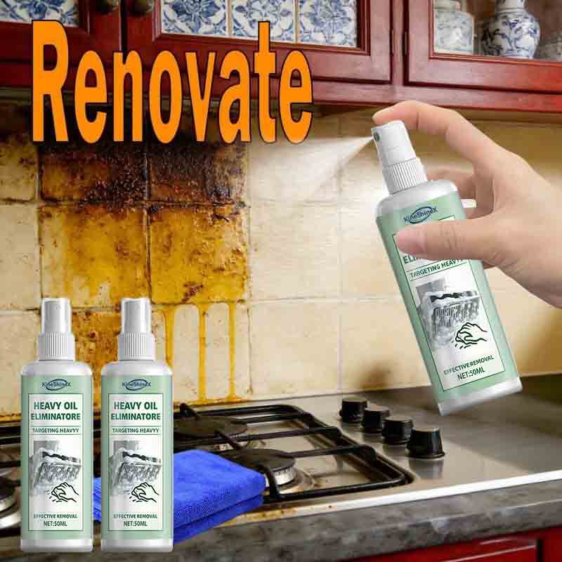 Kineshinex Stove Range Hood Cleaner Kitchen Grease Remover Foam Powerful Oil Stain Cleaner Heavy Oil Cleaner