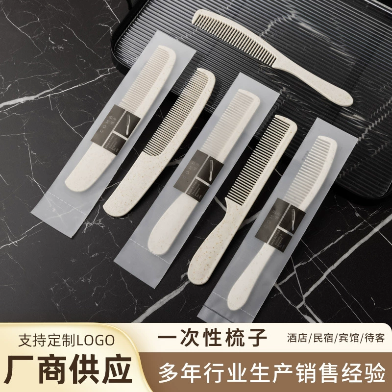 Одноразовые расчески для отелей, туалетные принадлежности для гостевых домов, пластиковые длинные расчески для гостиниц оптом