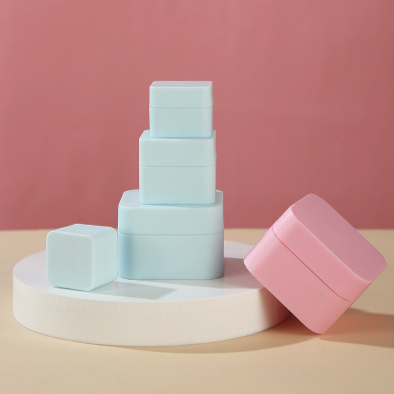 5g10g20g30g50g macaron caja de crema cuadrada botella de crema esmerilada de doble capa caja de sub-embalaje de crema cosmética
