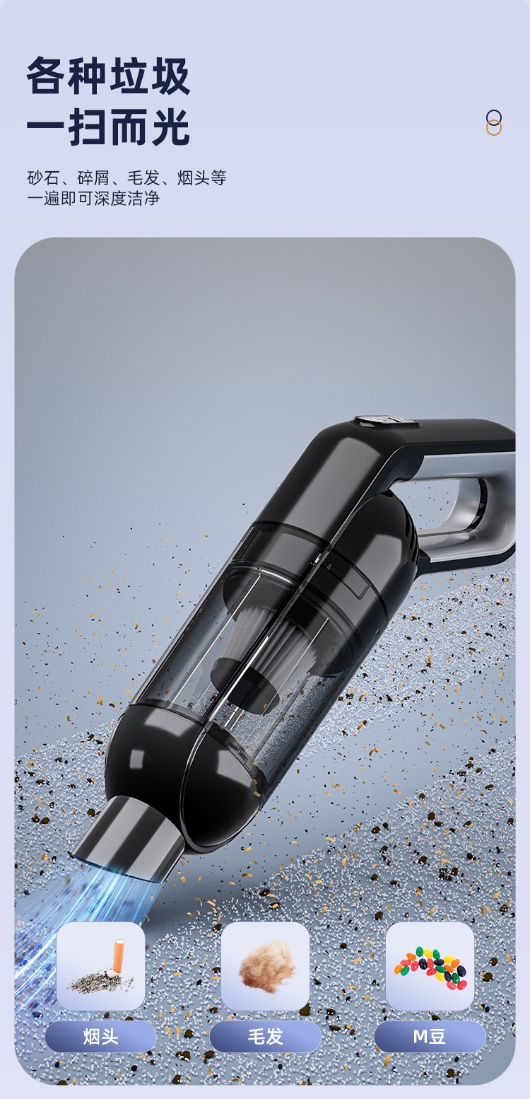 Wireless Vacuum Cleaner for Car and Home Use, Dual-Purpose Blowing and Suction, Large Suction Power, Portable, Super Strong Suction, Wholesale