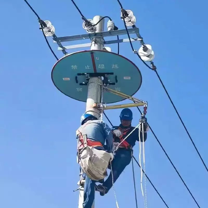 10kv升降式绝缘隔离装置带电防触电阻挡器圆形杆顶电杆绝缘挡板