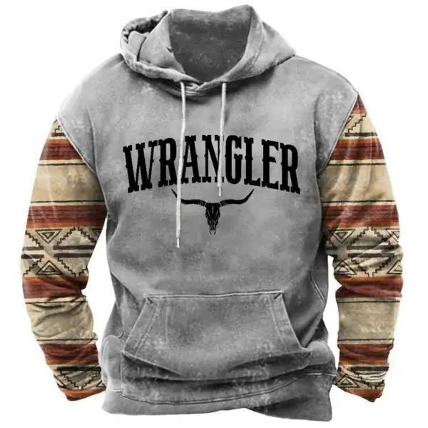 Autumn New Men's Sweater Retro Digital Print Hoodie Western Series Hoodie Casual Sports Top Autumn New Men's Sweater Retro Digital Print Hoodie Western Series Hoodie Casual Sports Top