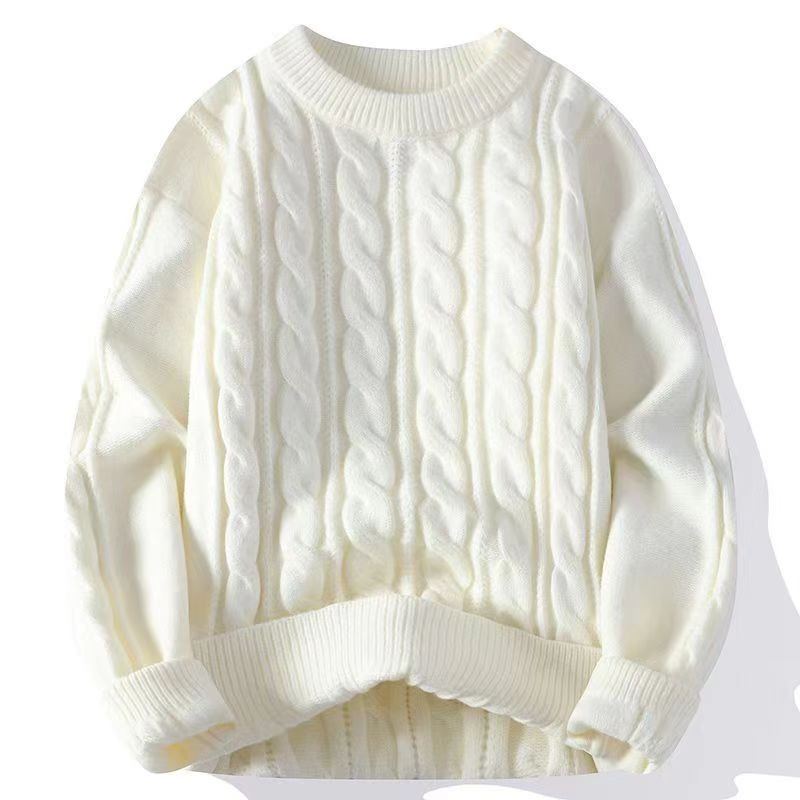 Personalización de suéter de cuello redondo de torsión primavera y otoño 2024 nuevo estilo simple casual versátil joven chaqueta de lana