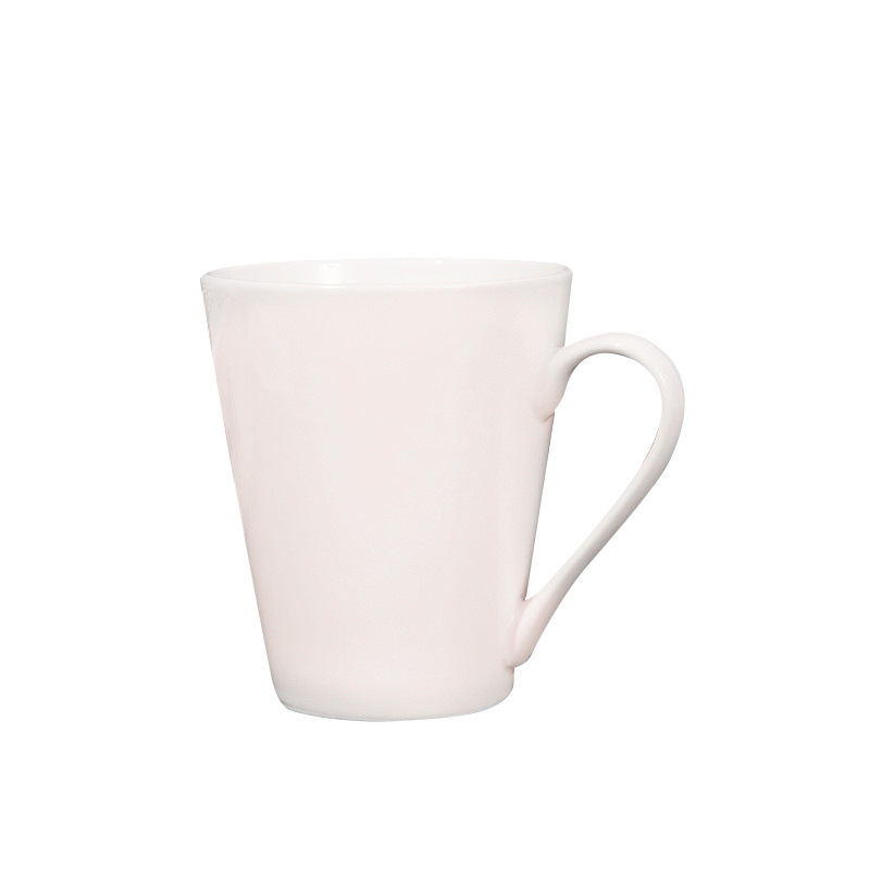 12安司新骨瓷锥形白杯厂家定制logo礼品白色烤花陶瓷杯白色咖啡杯