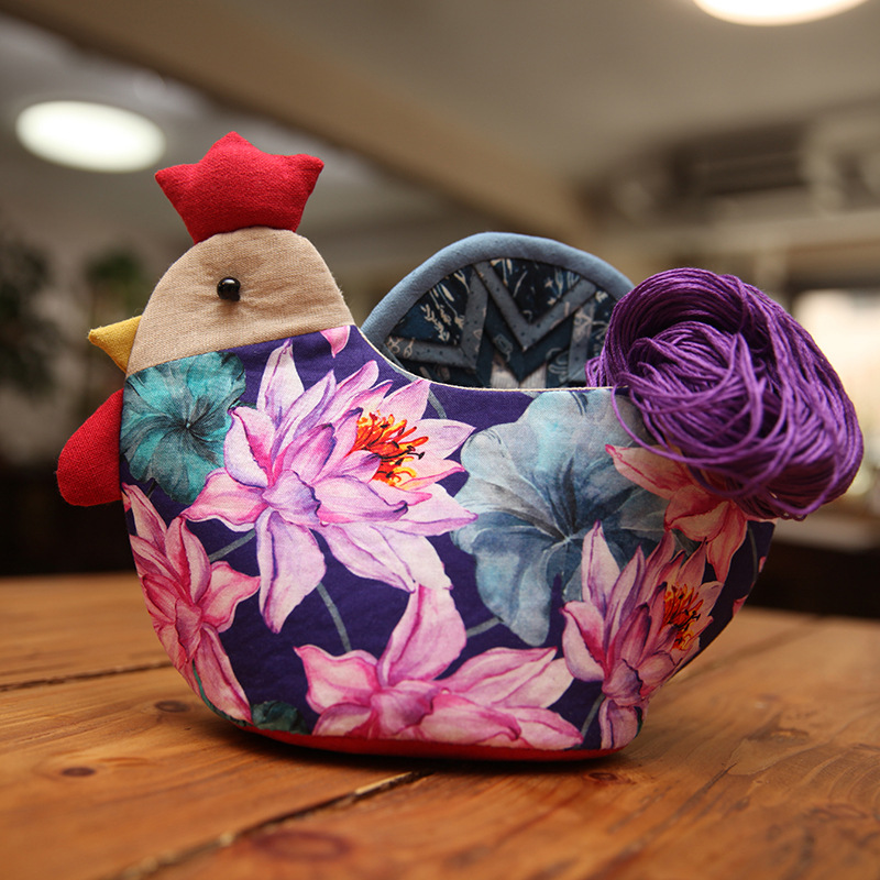 Patchwork DIY bordado material hecho a mano paquete impreso tela de algodón principiante almacenamiento cesta patchwork muñeca pollo