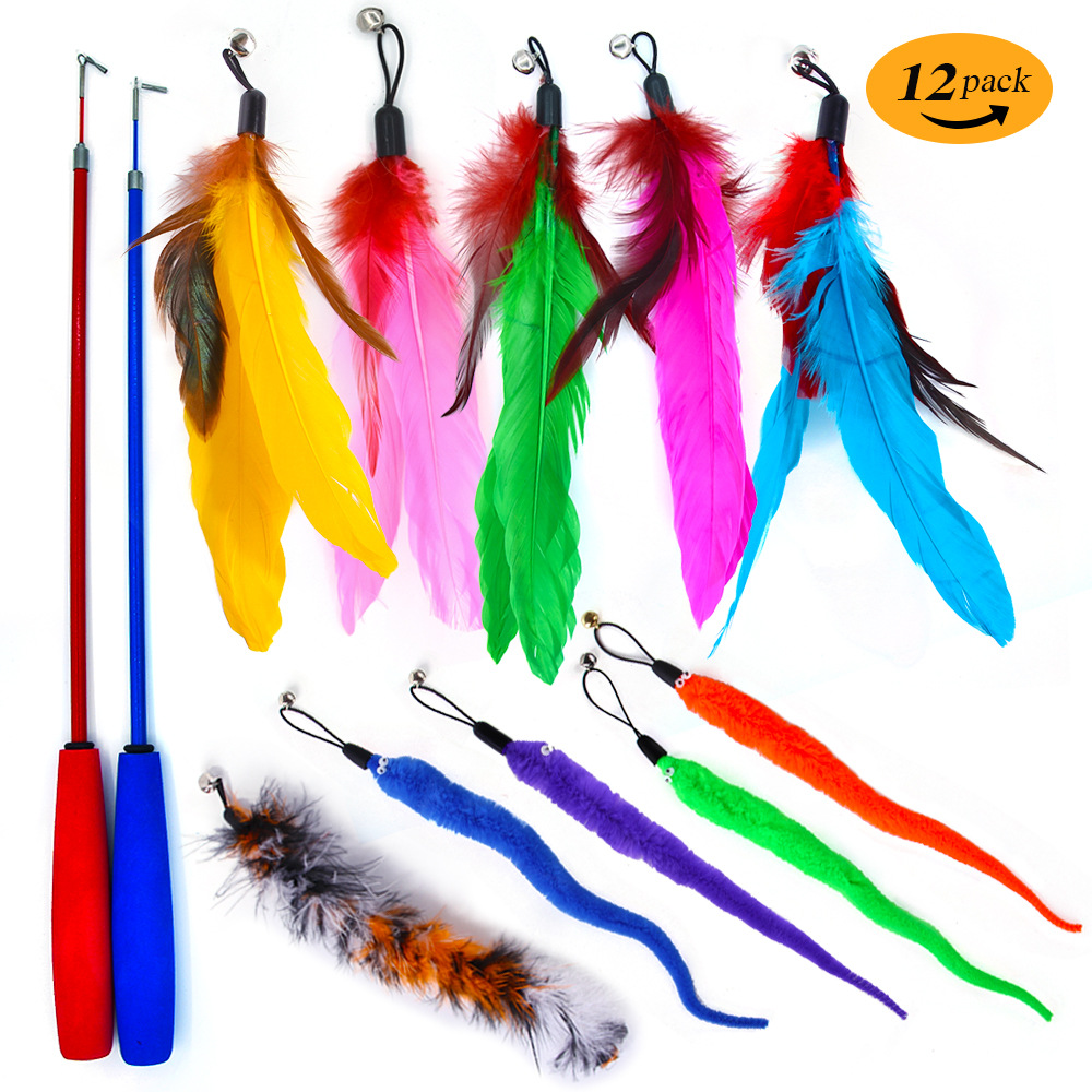 Transfronterizo nuevo gato mascota juguete túnel traje divertido gato palo interactivo felpa ratón sonido juguete gato suministros