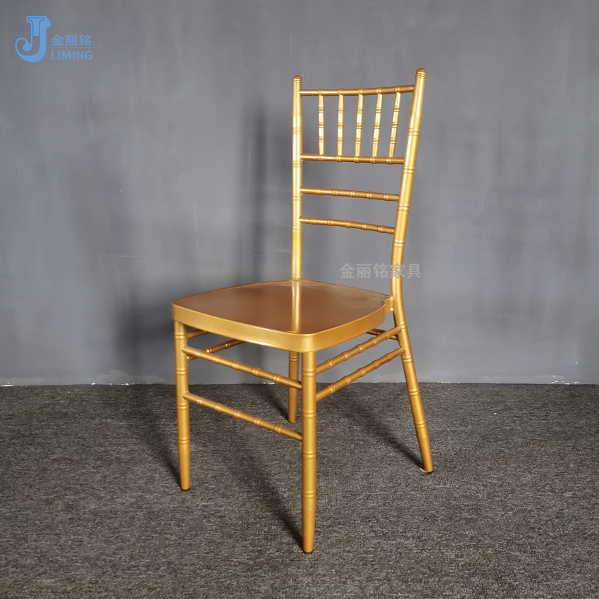 Silla de bambú metálica, silla de banquete para hotel, silla de bambú dorada simple, silla para exteriores, césped, bodas, celebraciones, venta al por mayor