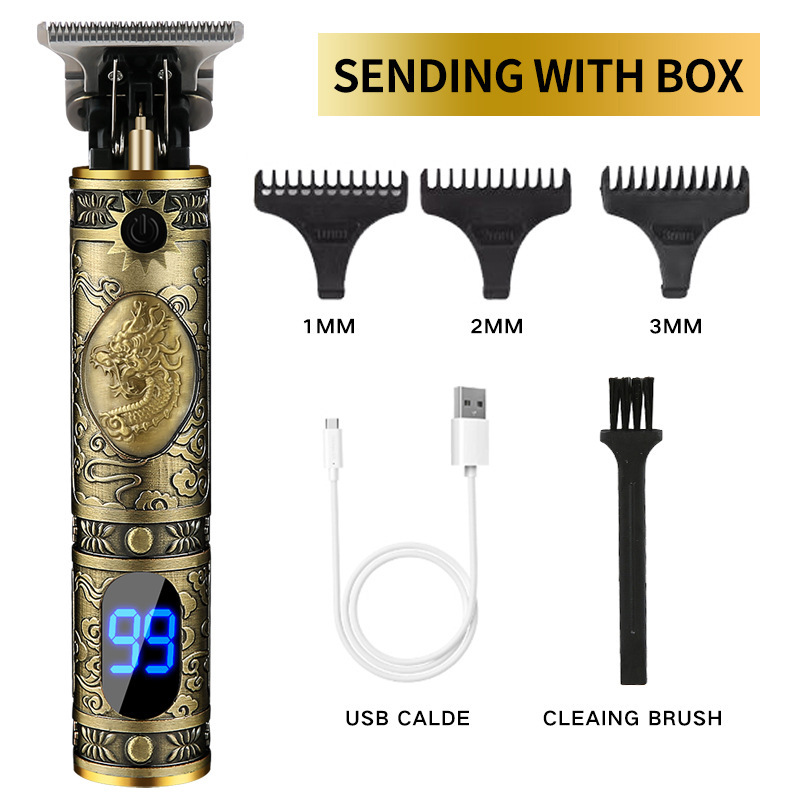 Cortadora de cabello eléctrica cortadora de cabello eléctrica cabeza de aceite maquinilla de afeitar cortadora de cabello Calvo maquinilla de afeitar recargable T9