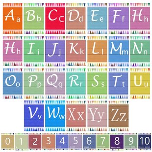 Abc Letter Poster 26 English Letters Classroom Decoration Set Kindergarten English Poster Kindergarten