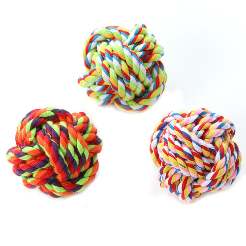 Manufacturer wholesale Pipitao pet cotton rope woven toy balls, bite-resistant multi-specification pet cotton rope balls