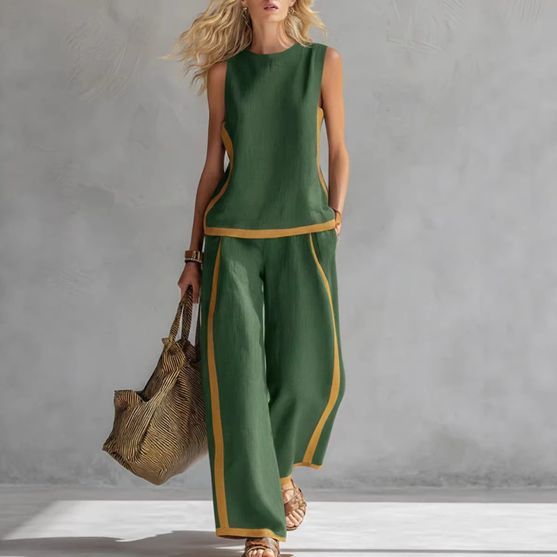 2026 New Summer Style Bohemian Style Fashionable Simple Sleeveless Top Set