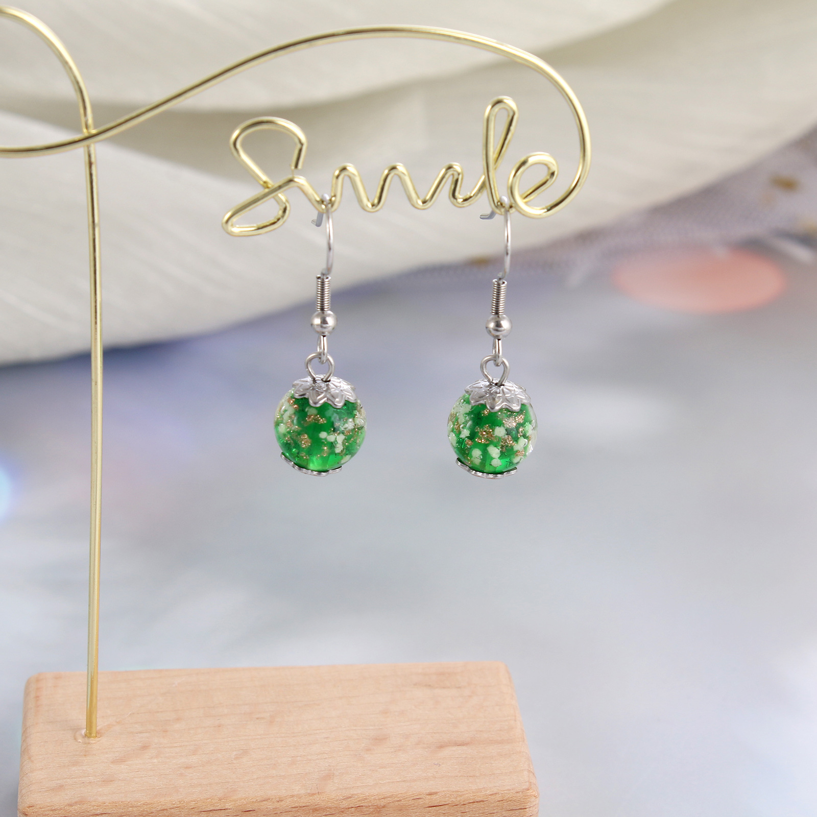 Simple Style Ditsy Floral Stainless Steel Plating Drop Earrings 1 Pair