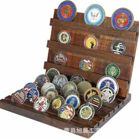 木质勋章纪念币收纳架家居桌面纪念硬币奖牌展示架挑战硬币展示架
