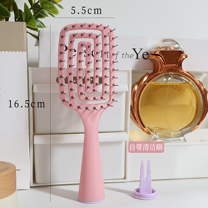 Peine en forma de espalda hueco para el hogar Peine para el cabello de niña de alto valor Peine de masaje esponjoso Costillas de cerdo Peine de curva grande