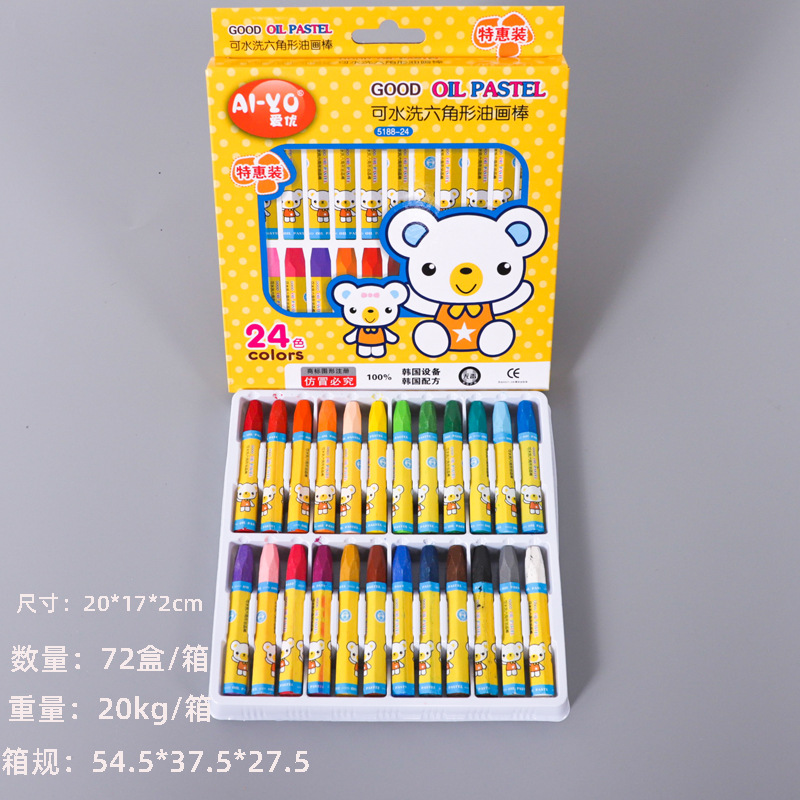 12 color palo de pintura al óleo traje de pintura de los niños de color crayón de Kindergarten graffiti cepillo estudiante suministros de arte al por mayor