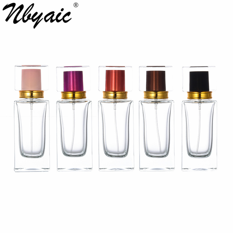 现货供应B083-50ml 高档水晶盖透明香水玻璃瓶化妆品分装喷雾空瓶