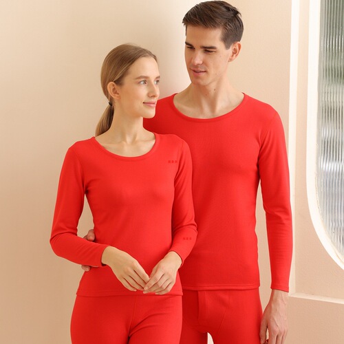 Lamb Wool and Silk Autumn Winter Warm Innerwear Set with Fleece Men's and Women's Couples Bulk