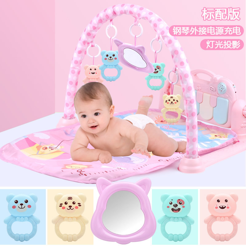Sudeste asiático Venta caliente bebé fitness rack recién nacido bebé alfombra multifuncional música pedal piano juguete