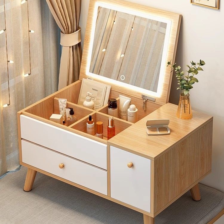 Simple Storage Cabinet Integrated Storage Cabinet Bay Window Dressing Table Small Apartment Dressing Table Balcony Dressing Table Vanity Table