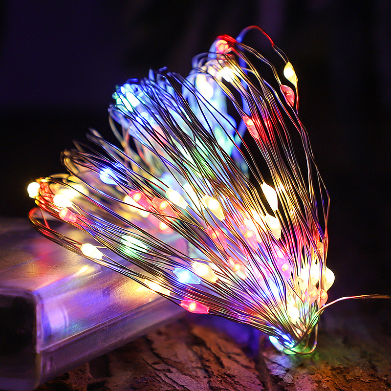 Batería lámpara de cobre Navidad atmósfera interior lámpara de caja de baterías lámpara romántica decoración de vacaciones lámpara de colores