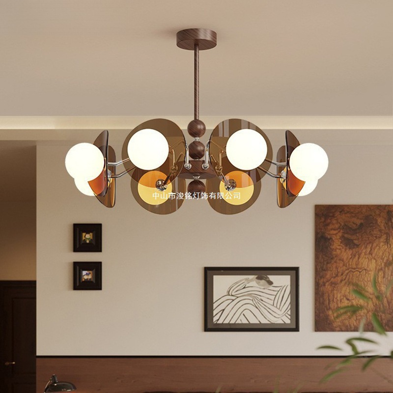 中古风客厅吊灯2025新款灯具设计师魔豆吊灯感包豪斯卧室led主灯