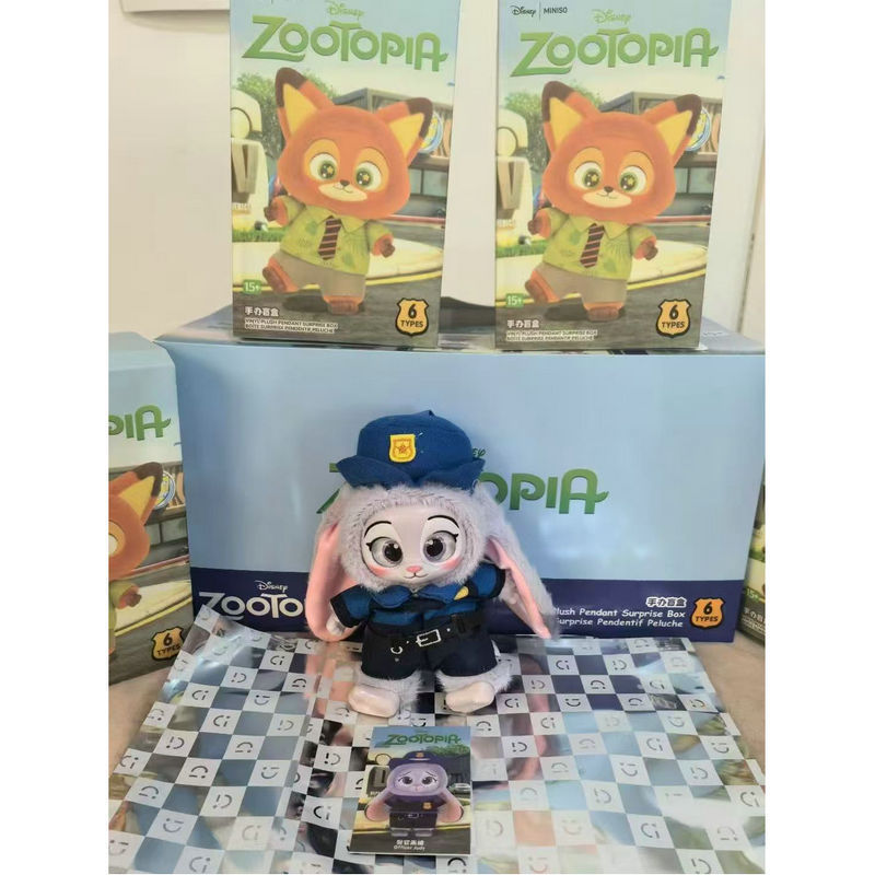 全系列6款搪胶毛绒玩偶潮玩盲盒公仔尼克朱迪疯狂动物城系列玩偶|undefined