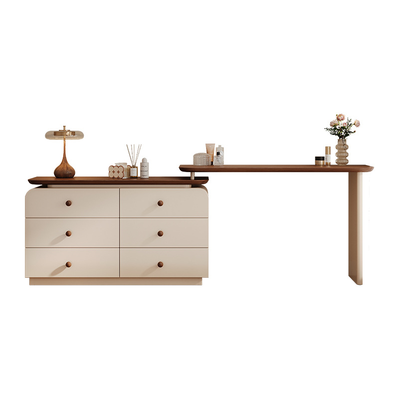 Comodín de estilo medieval armario de maquillaje retrógrado en un dormitorio moderno almacenamiento simple cama de madera sólida gabinete trasero