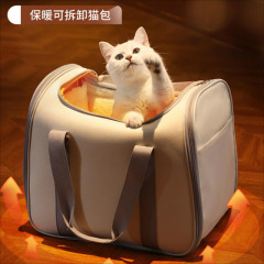 猫バッグ外出携帯リュックサック片肩ハンドバッグ冬外出保温ベルベット猫バッグ両用猫巣ペットバッグ