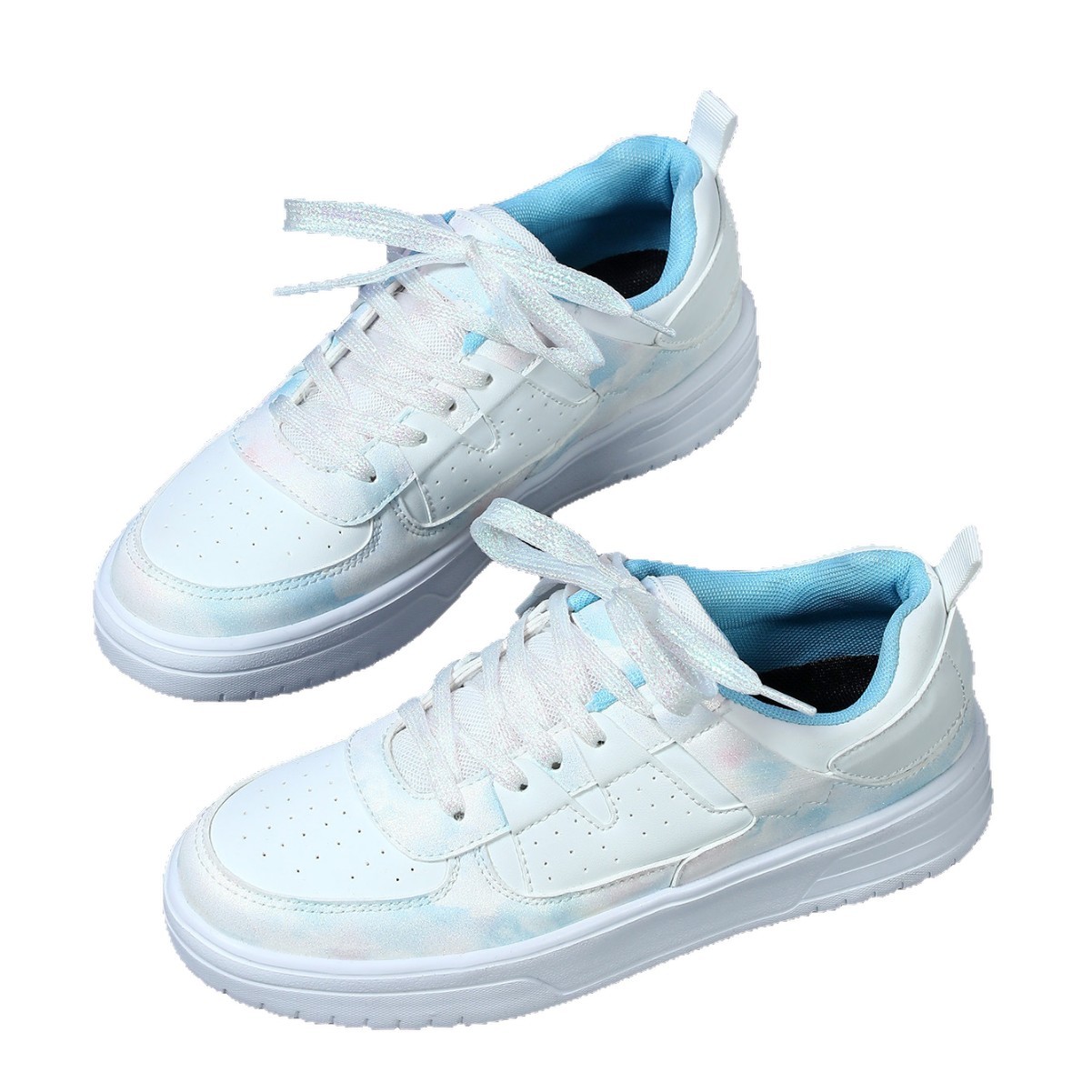 Zapatillas de plataforma de pareja de moda de estilo coreano zapatos deportivos cómodos de fondo suave zapatos de mujer casuales al aire libre de moda con cordones