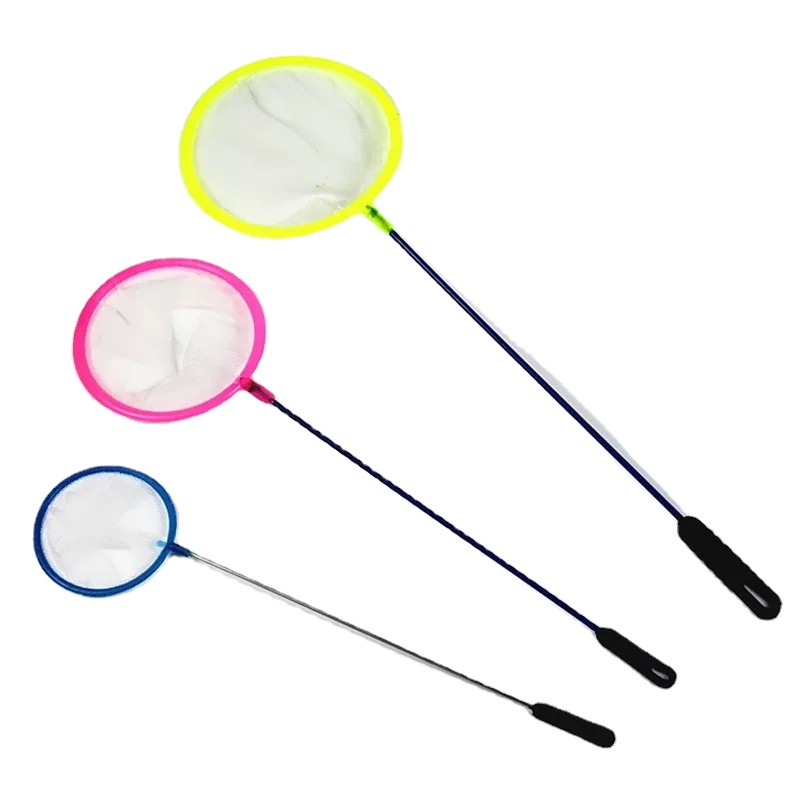 Pequeños suministros para el estanque de pesca de peces, Ronda limpieza del hogar pesca de peces red de pesca para niños manual de juguete