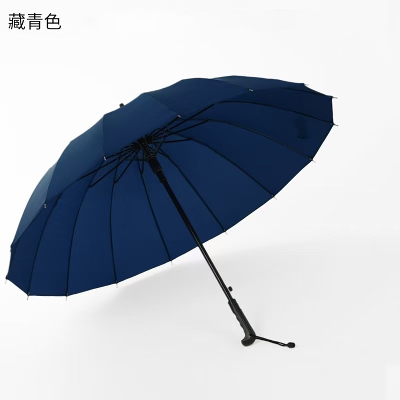 16骨の長い柄の虹の傘の広告の販促傘のストレートゴルフの傘はロゴの屋外の防水カバーの晴れた傘を印刷することができます。