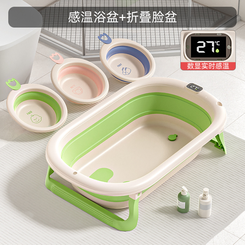 Bidé plegable para niños, balde de baño universal, suministros para bebés de gran tamaño, lavabo para bebés
