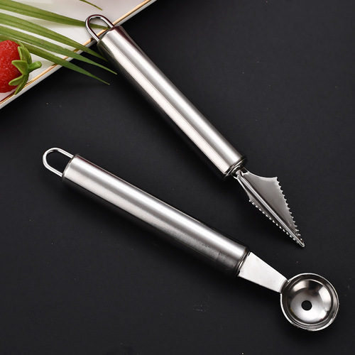 Multifunctional Kitchen Small Tools Stainless Steel Round Handle Fruit Scooper Creative Watermelon Scoop Ice Cream Spatula Decorative Knife