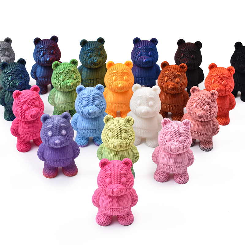 Llavero con Colgante de Osito de Peluche Tejido, Impreso en 3D, Recuerdo, Juguete Impreso en 3D, para Llaves de Coche, Éxito de Ventas Transfronterizo