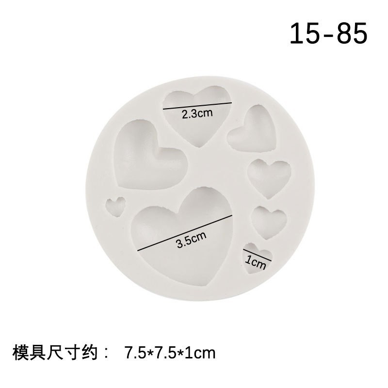 DIY arcilla de chocolate tamaño 8-piece amor fondant cake decoración molde de silicona epoxi herramienta para hornear