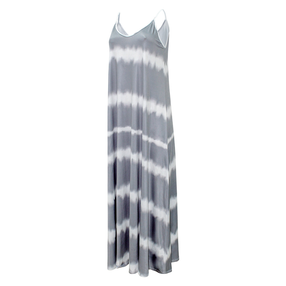 Summer Cami Dress Printed Striped Maxi Dress Loose Dress Women