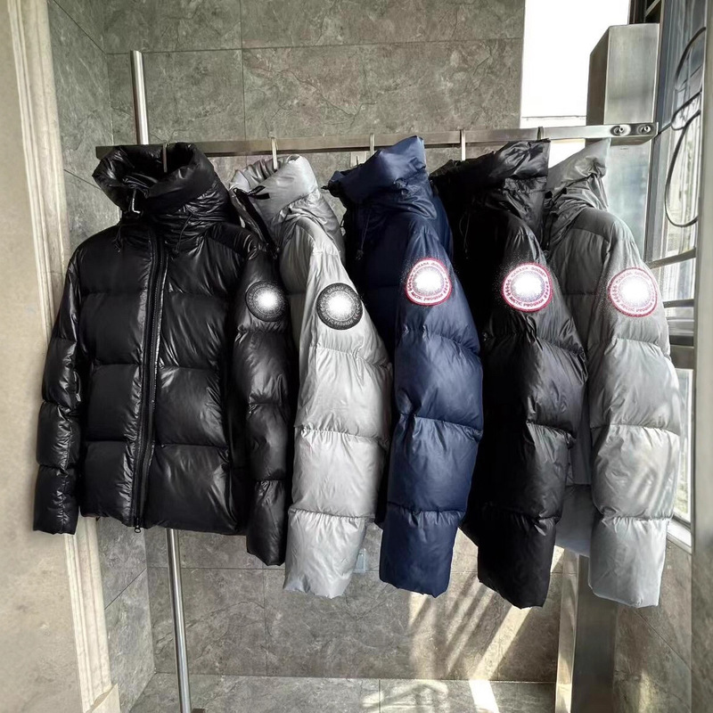 Men's and Women's Goose down Jacket 2252Mb Puff Glossy Winter Thickened Hooded Portable Parka Jacket