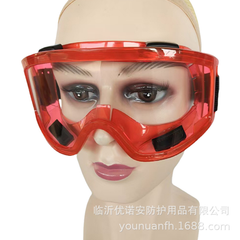 Unoan Protective Glasses Anti-fog Eye Mask Anti-impact Fully Enclosed PC Goggles Windproof Dust Large Goggles Ski