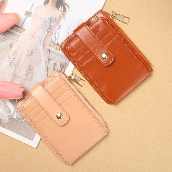 LONNY Korean-style Keychain Driving ID Holder Coin Purse Women pu Cute Mini Ultra-thin Card Holder