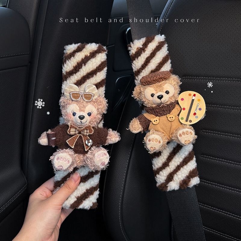 Cute Rose Car Seatbelt Shoulder Pads, Car Interior Seatbelt Decoration, Anti-Wear Clothing, Couple Set for Women