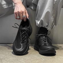 小众户外男款2025春季新款潮牌网面透气舒适运动鞋38458黑色-K