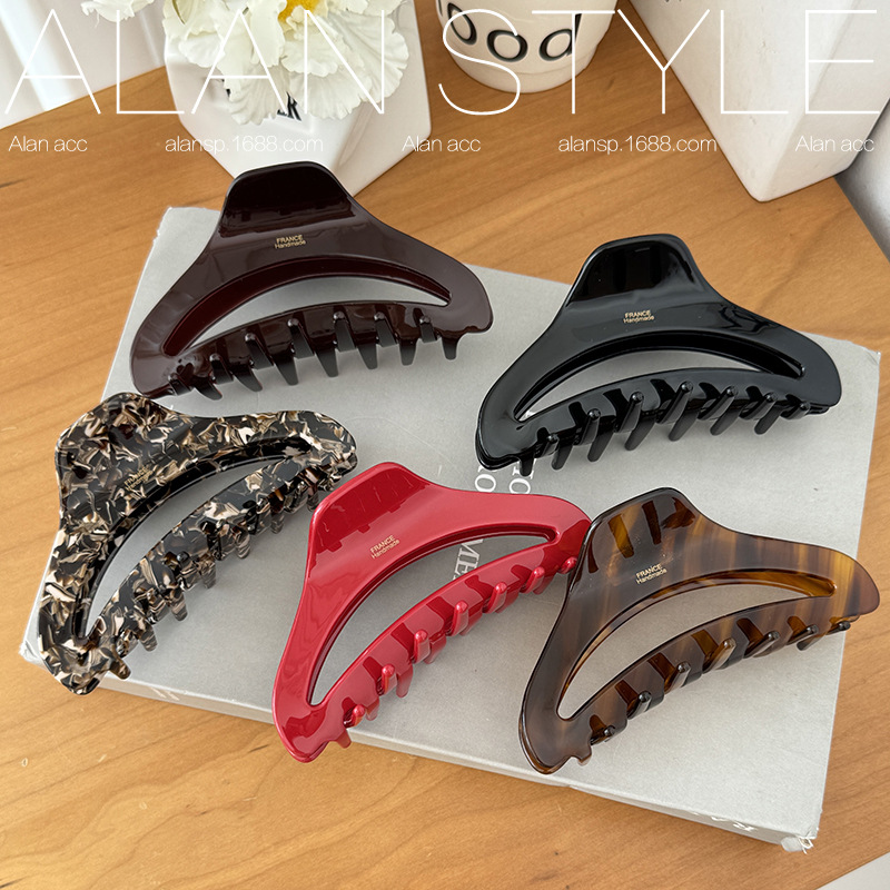 韩国france金标发夹盘发抓夹高级感鲨鱼夹醋酸发饰大号发量多夹子