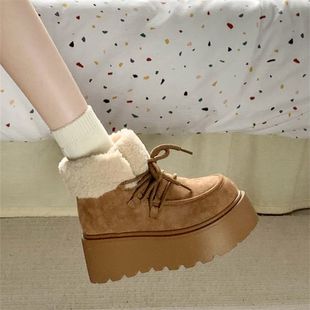 Fashion Tribal Frosted Vintage Short Tube Snow Boots Women's Autumn and Winter 2024 New fleece-lined Mao Mao Thick Sole Large Cotton Shoes